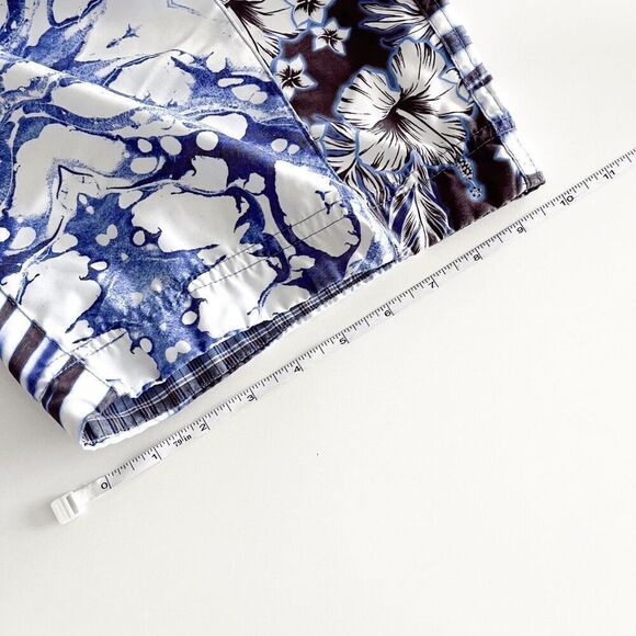 Robert Graham Mens Board Shorts Classic Fit Patterned Trunks Blue White Sz 34 - Picture 7 of 9